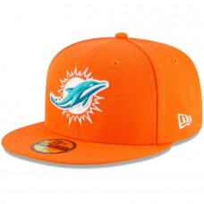 Men's Miami Dolphins New Era Orange Omaha 59FIFTY Fitted Hat 3184410